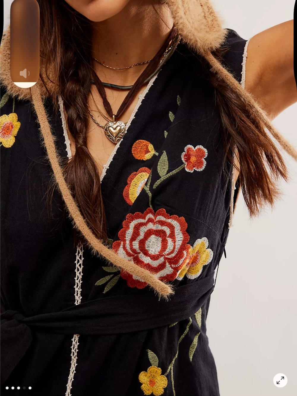 Free People Bo Embroidered Sleeveless Tie Waist Maxi Dress S - Picture 3 of 10